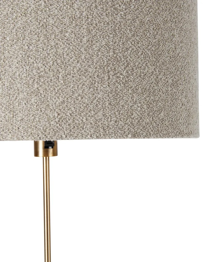 Vloerlamp verstelbaar brons met boucle kap taupe 50 cm - Parte Design E27 rond Binnenverlichting Lamp