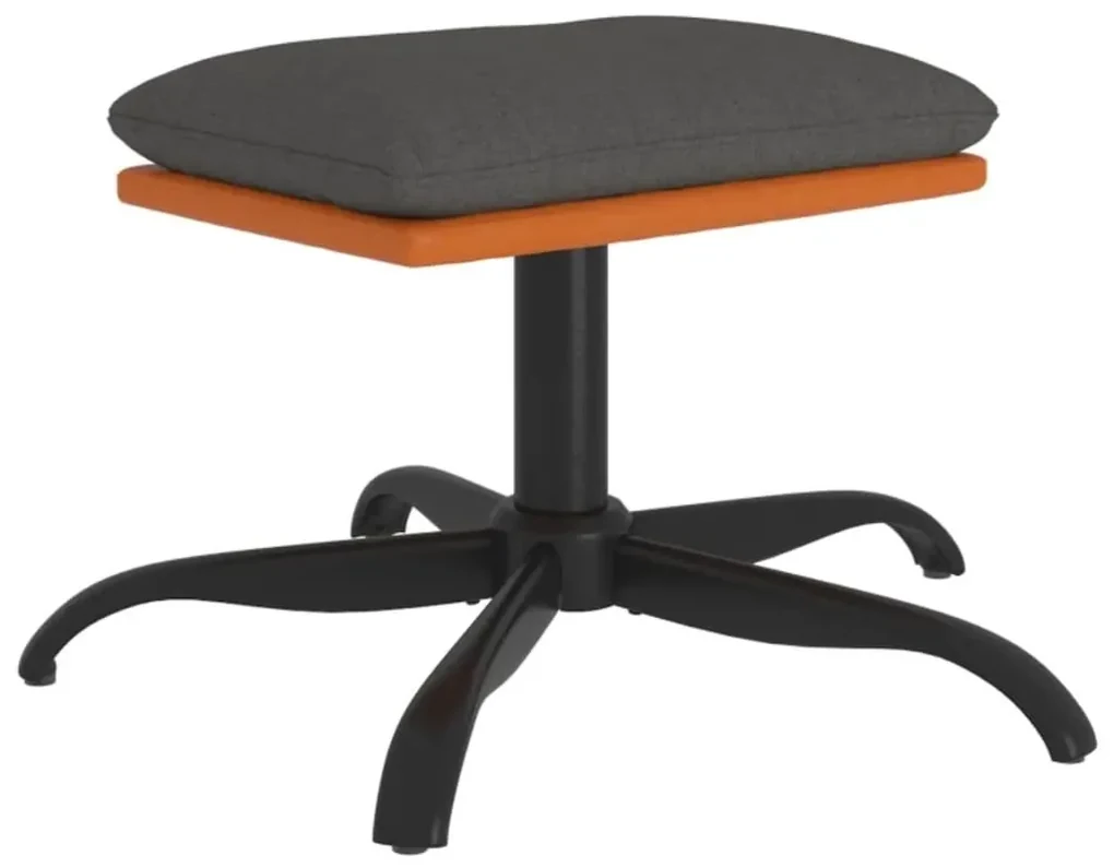 vidaXL Voetenbank 60x60x39 cm stof en kunstleer donkergrijs