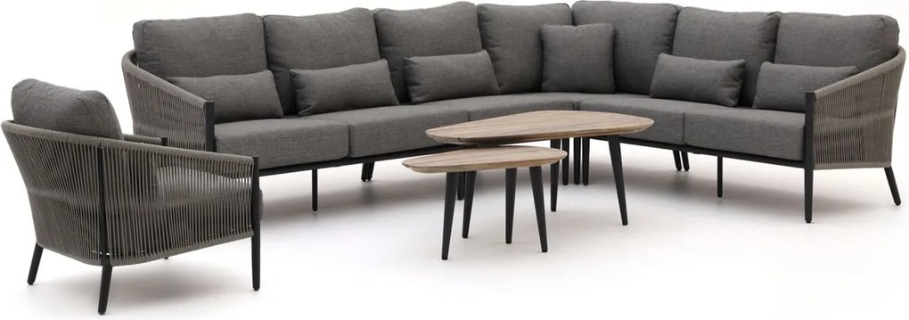 Hoek loungeset Bellagio  | 7 personen | Loungeset Grijs/Old Teak Greywash | Hoekbank Aluminium | Kees Smit Tuinmeubelen