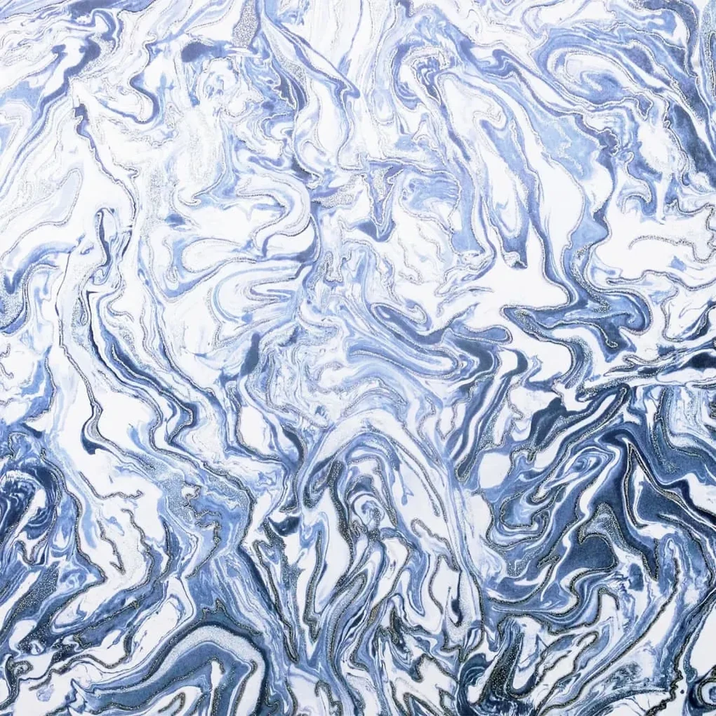 DUTCH WALLCOVERINGS Behang Liquid Marble blauw