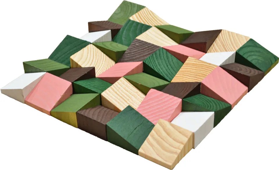 3D Houten Wandpaneel | Rich Pine | 30×30 cm | Wanddecoratie