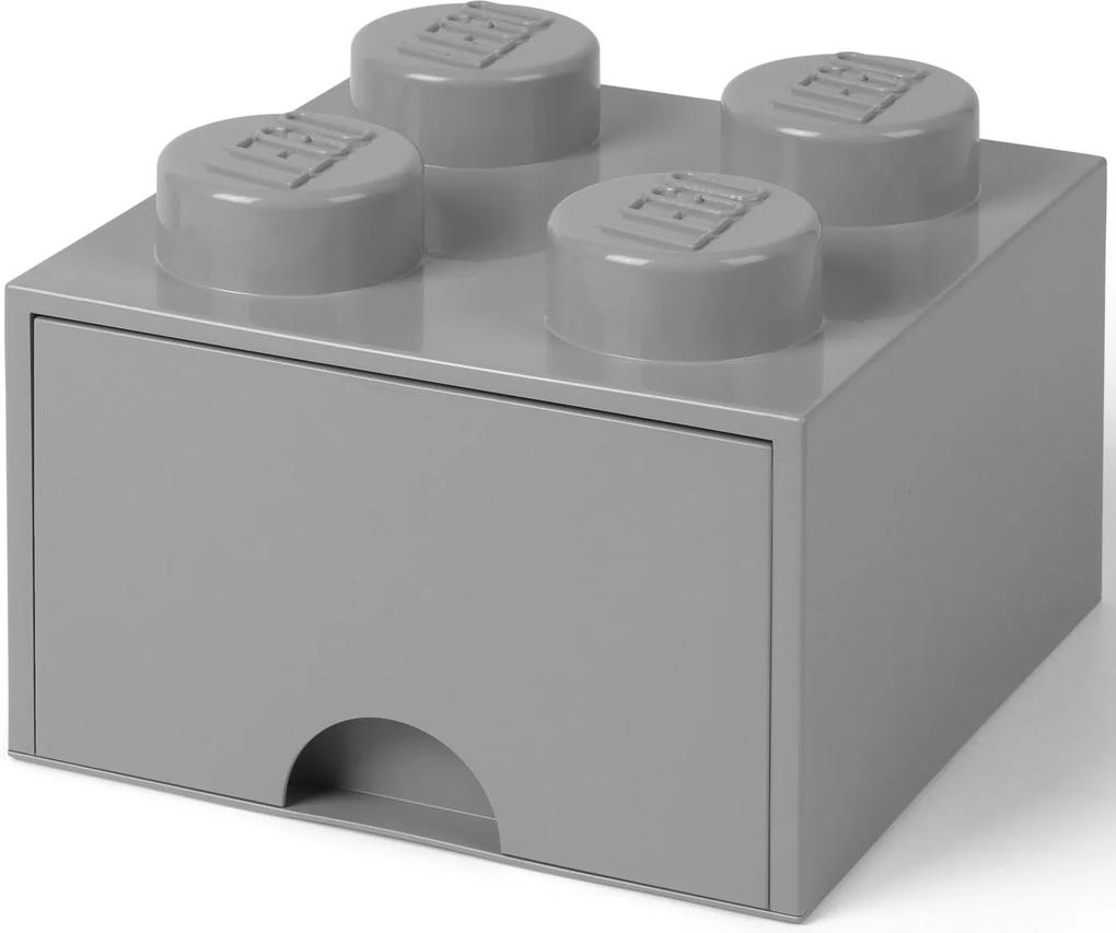 Opberglade Lego brick 4 grijs