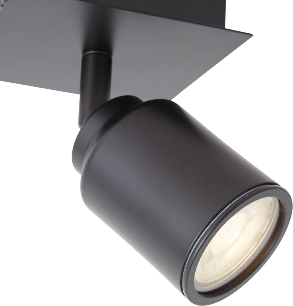 Moderne badkamer spot zwart vierkant IP44 - Ducha