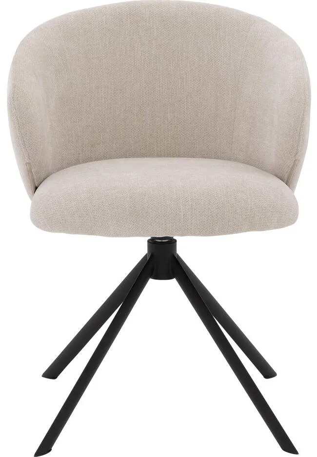 Goossens Stoel Noomi beige stof met armleuning,