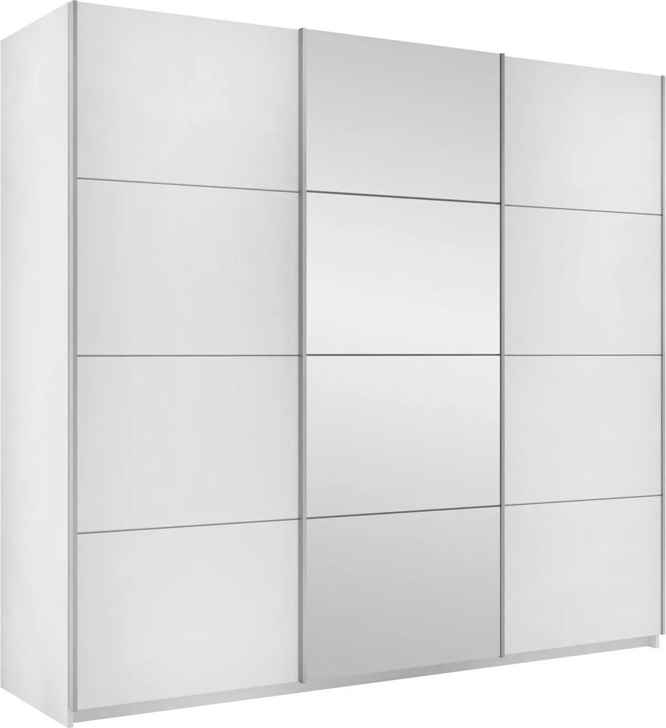 Kledingkast Comfivo Granium III, Wit, 210x250x60cm, 221 kg, Kledingkast deuren: Schuivend