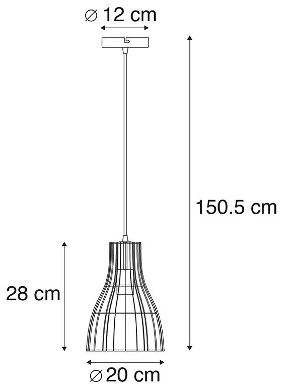 Landelijke hanglamp rotan 20 cm - BotelloOosters, Landelijk E27 Binnenverlichting Lamp