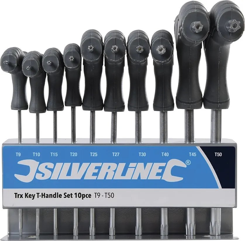 Silverline 10 Delige T-Grepen TORX-sleutel Set