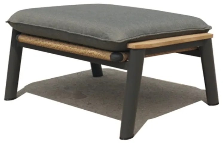 Alzano voetenbank aluminium teak antraciet