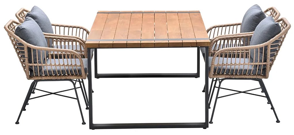 Garden Impressions Lucas tuinset 5-delig bruin - Alto tuintafel 180x100 cm