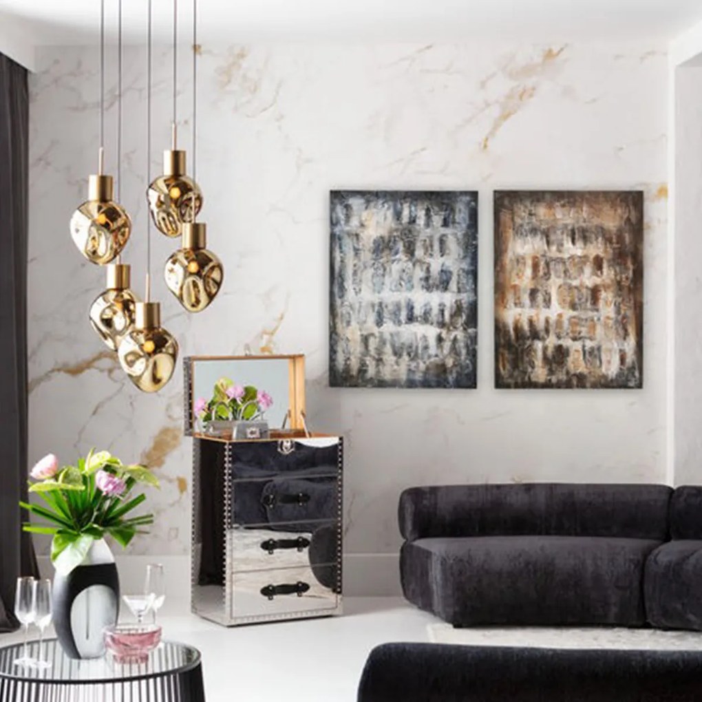 Kare Design Shadows Brown Abstract Schilderij Bruin Beige