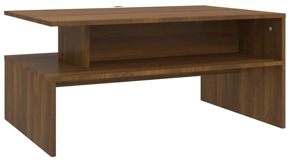 vidaXL Salontafel 90x60x42,5 cm bewerkt hout bruineikenkleurig