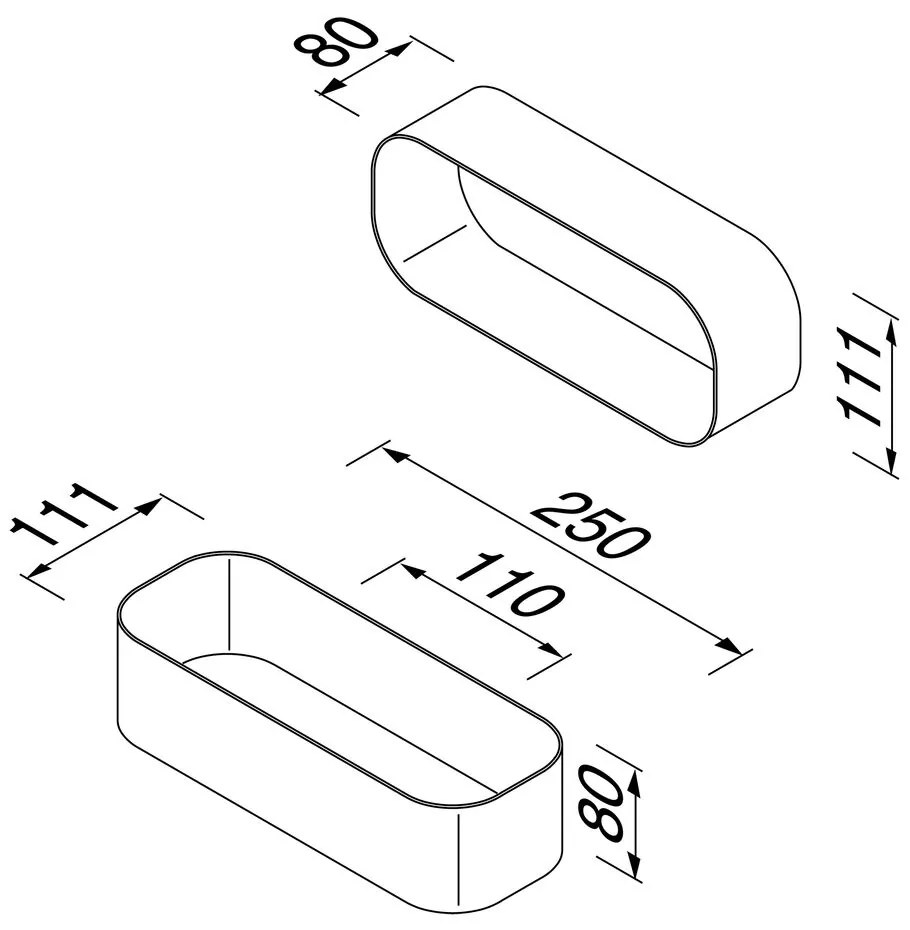 Geesa Frame douchemand/planchet 25cm zwart