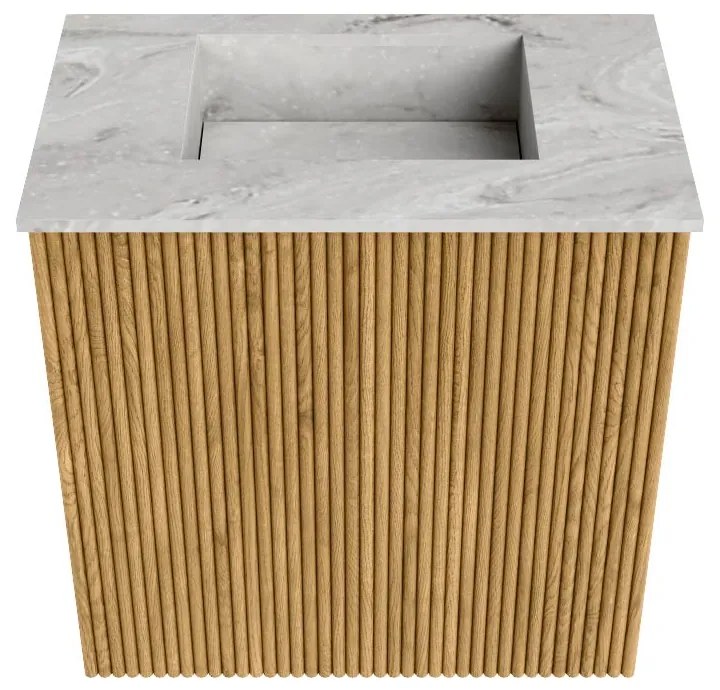 Mondiaz Joya DLux 40cm toiletmeubel oak met wastafel faye midden zonder kraangat glace