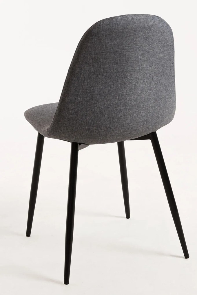 Set van 4 Zwarte Teok Stoffen Stoelen
