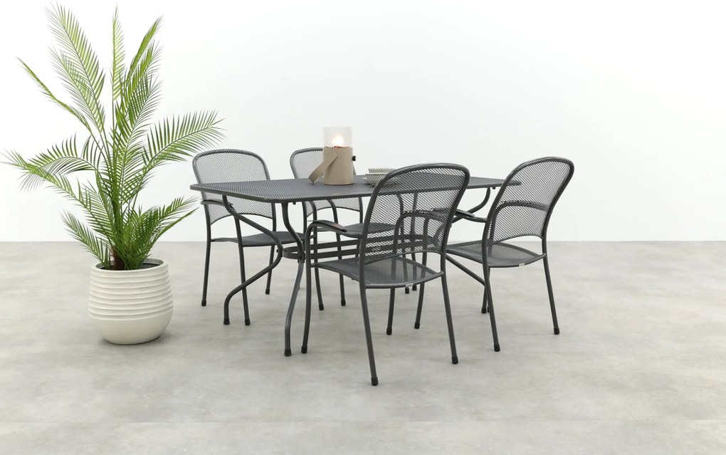 Royal Garden Carlo stapelbare tuinset strekmetaal 160x90 cm.