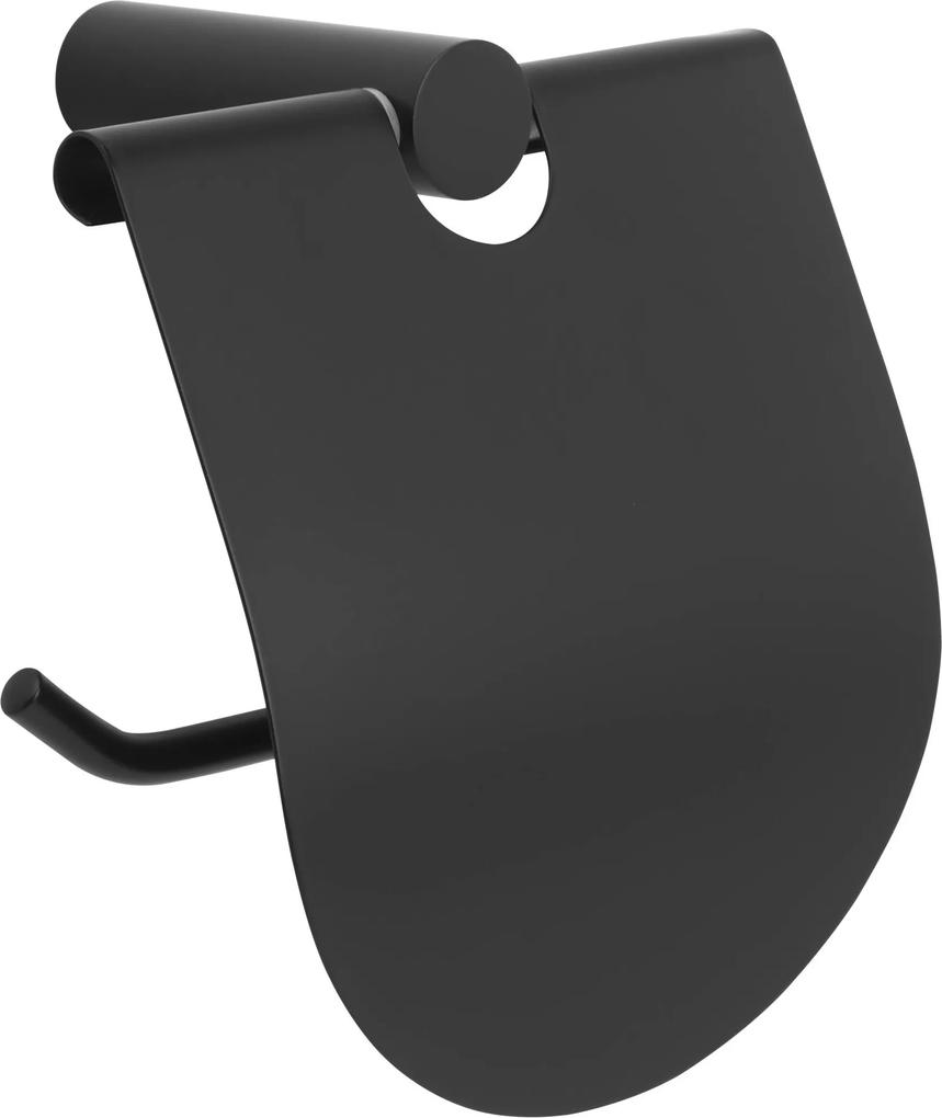 Black Toiletrolhouder 11,9x7,4x12,5 cm mat zwart