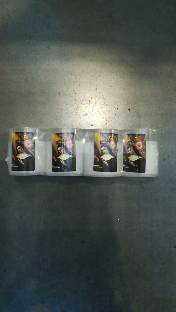 Devotiekaars set 4 wit - Heilige Rita