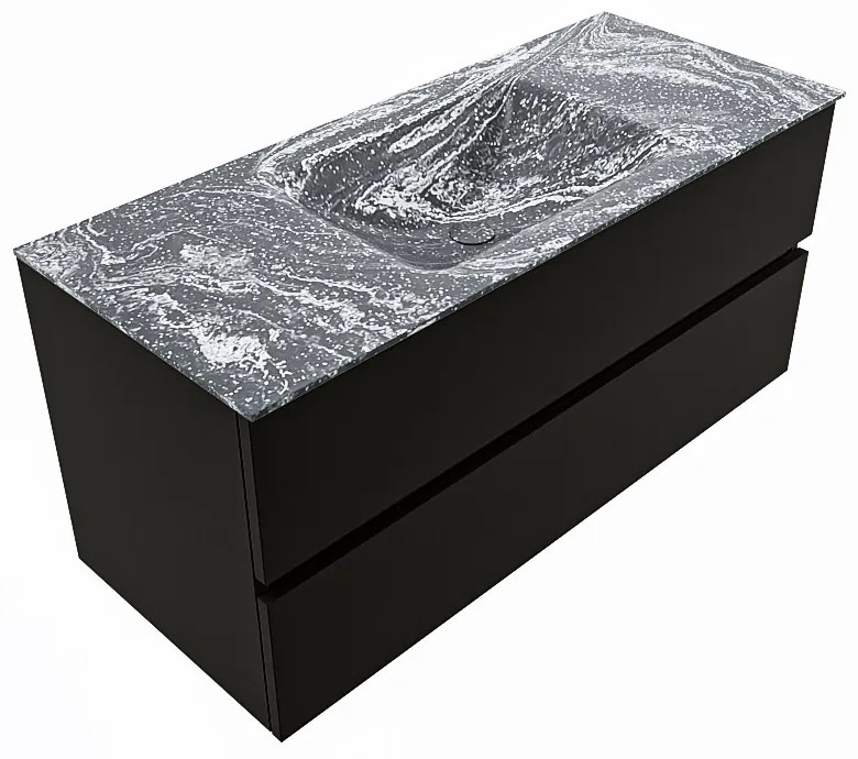 Mondiaz Vica DLux badmeubel 110cm urban 2 lades met wastafel lava midden zonder kraangat