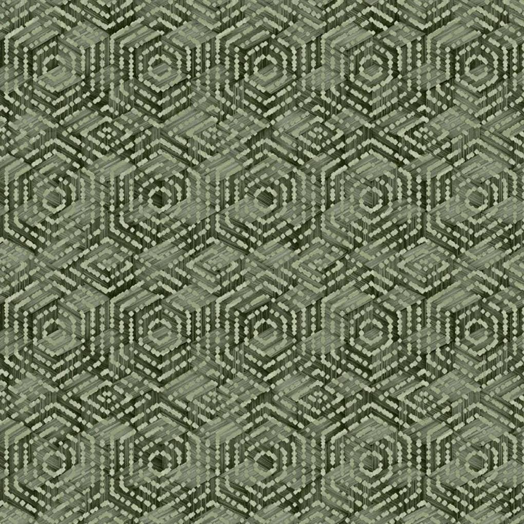 DUTCH WALLCOVERINGS Behang Geometric groen