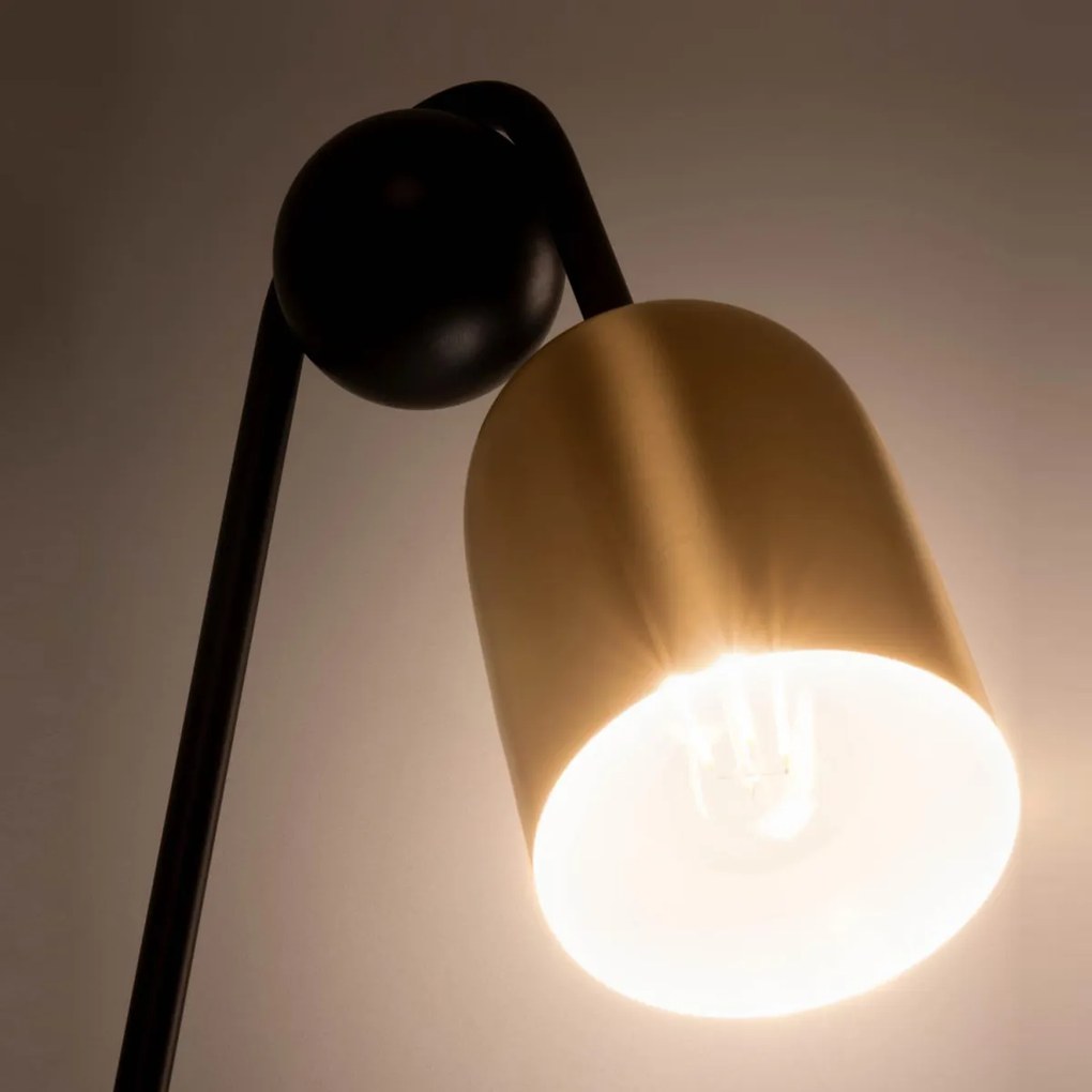 Kave Home Natsumi Wandlamp Zwart Met Messing