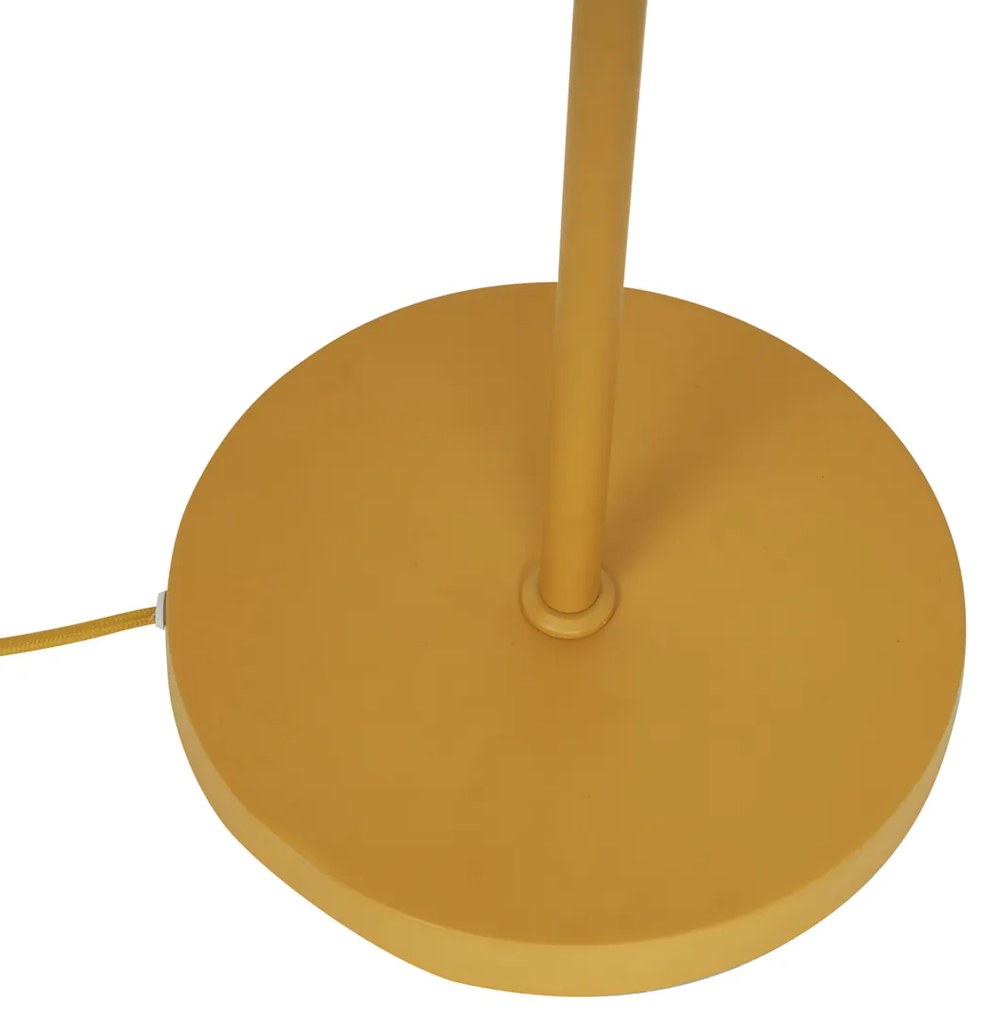 Retro vloerlamp okergeel met mat glas - Fedde