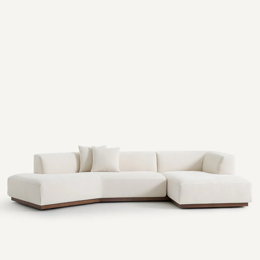 Rechter hoekbank in chenille fluweel, Jacopo