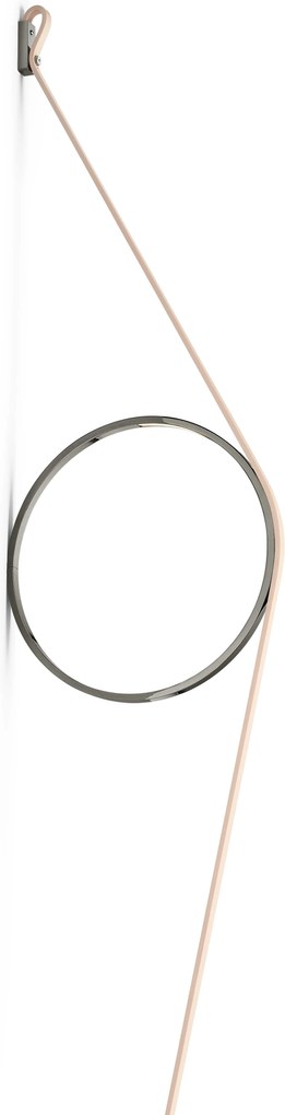 Flos Wirering wandlamp LED roze kabel/nikkel ring
