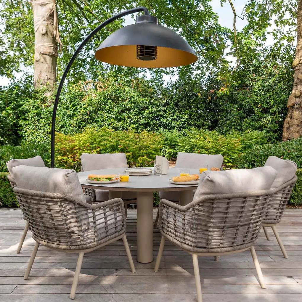 4 Seasons Donato tuintafel Ø160 cm latte incl Lazy Susan