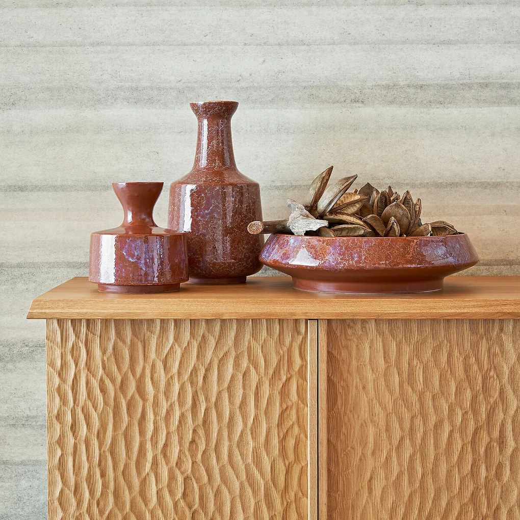 Schaal in keramiek met email , Médine