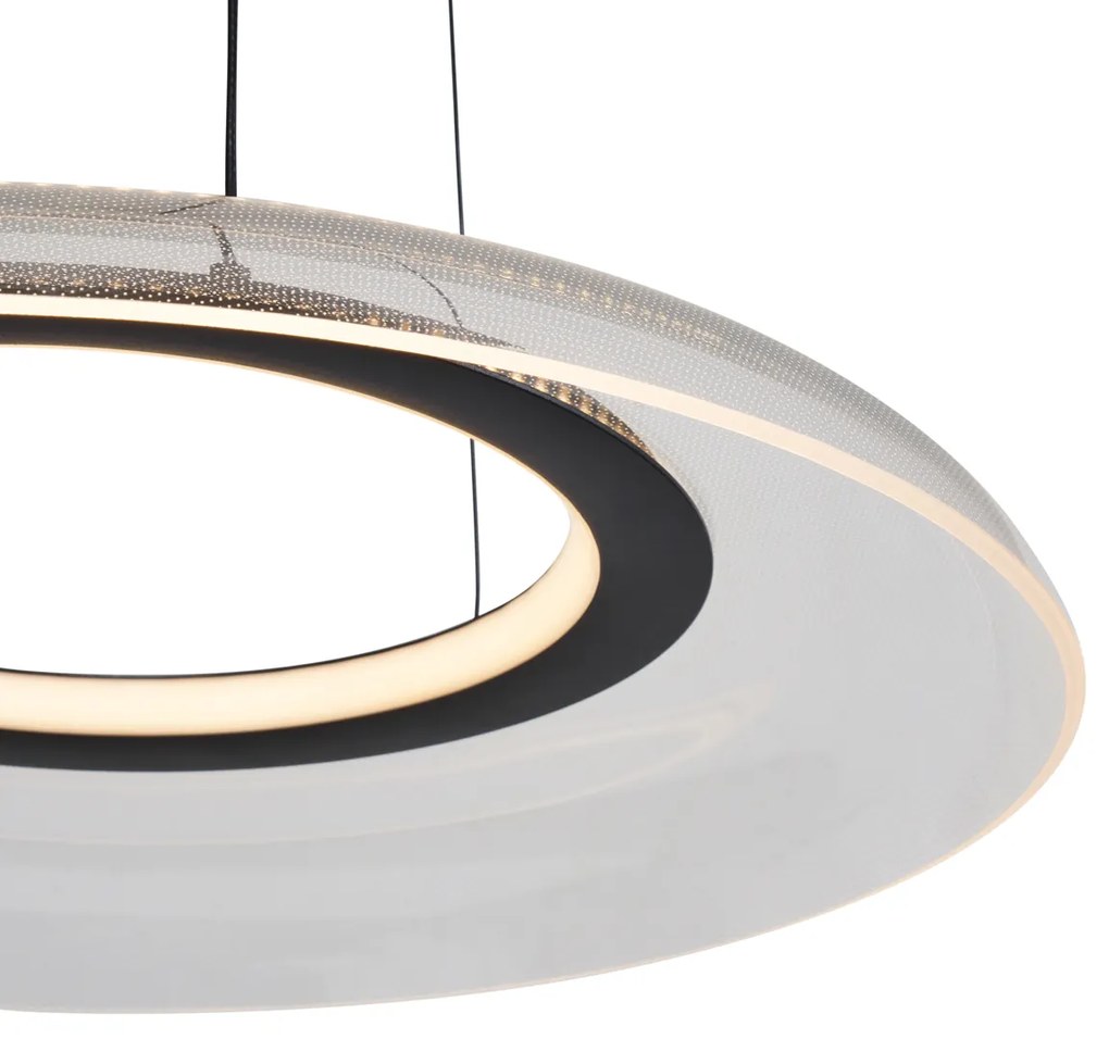 LED Design hanglamp zwart en transparant 3-staps dimbaar - Scacrylic Design rond Binnenverlichting Lamp
