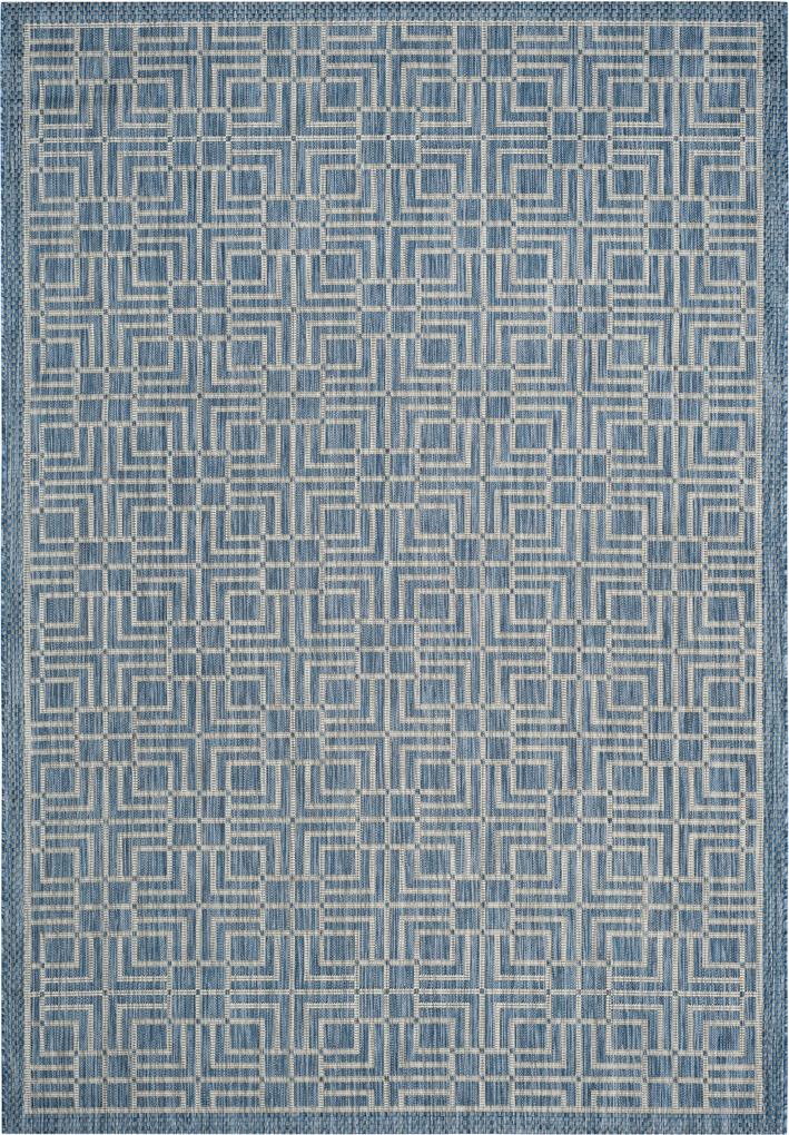 Safavieh | In- & outdoor vloerkleed Nantucket 120 x 180 cm marineblauw, grijs vloerkleden polypropyleen vloerkleden & woontextiel vloerkleden