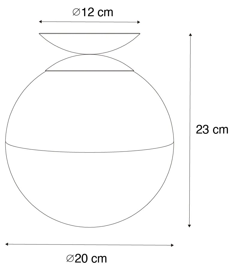 Retro plafondlamp zwart met helder glas - Eclipse Retro E27 bol / globe / rond Binnenverlichting Lamp