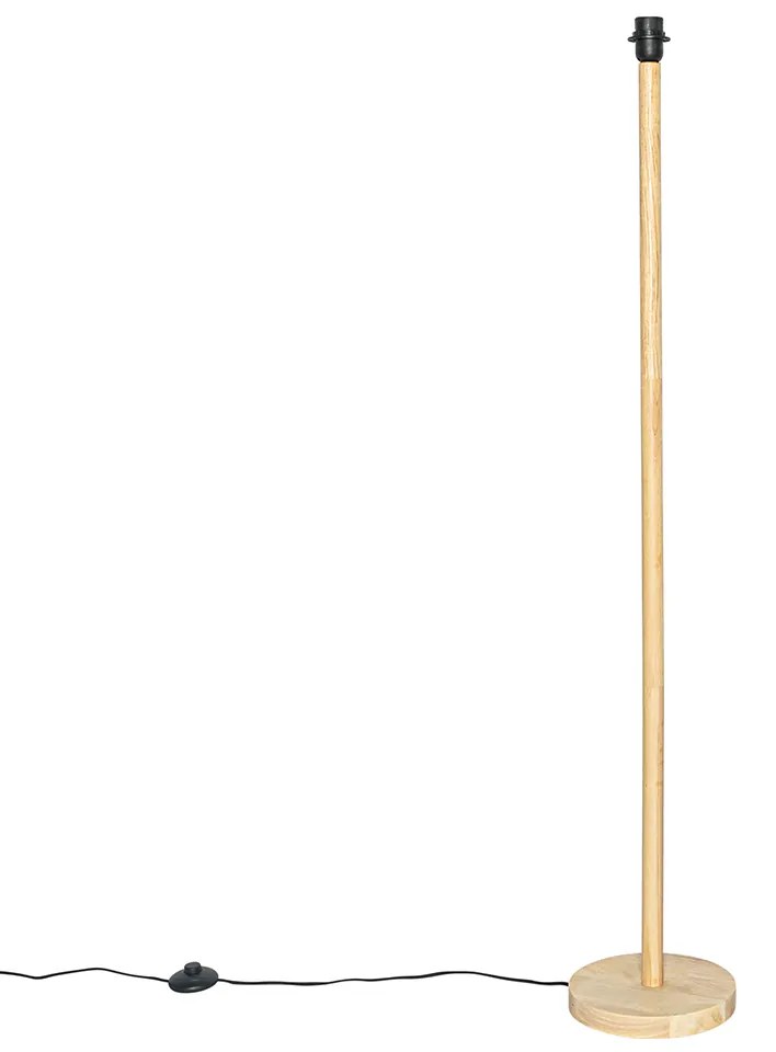 Landelijke vloerlamp hout zonder kap - Mels