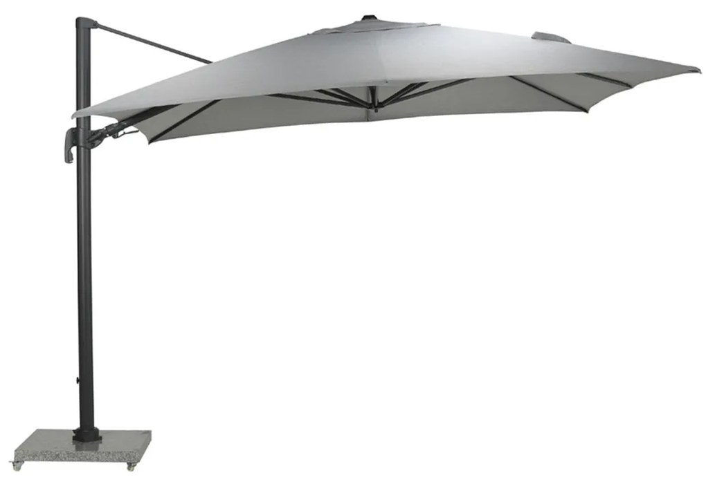 Garden Impressions Hawaii Big Pole zweefparasol 350x350 cm - donker grijs frame - licht grijs doek