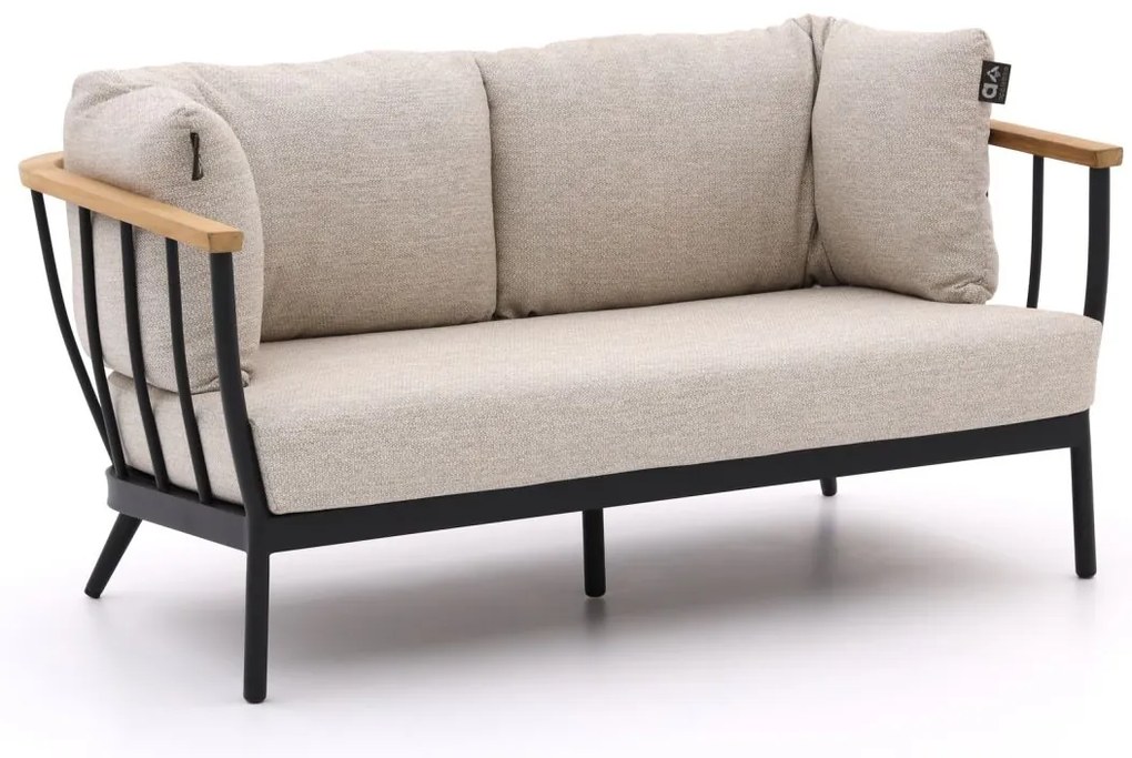 + 15% kassakorting | Loungebank Tuin Apple Bee  | Aluminium | 2 personen | Tuinbank Natural Teak/Beige/Zwart | 150cm | Incl. kussens | Kees Smit Tuinmeubelen