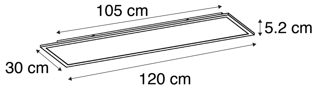 LED paneel staal 120 cm incl. LED met afstandsbediening - Liv