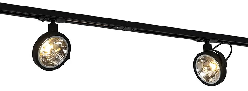 Modern railsysteem met 5 spots zwart 1-fase  - Iconic Go
