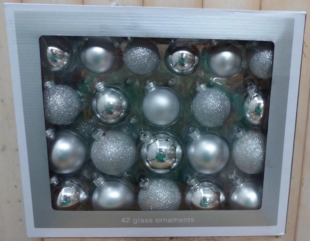 Kerstballen glas zilver