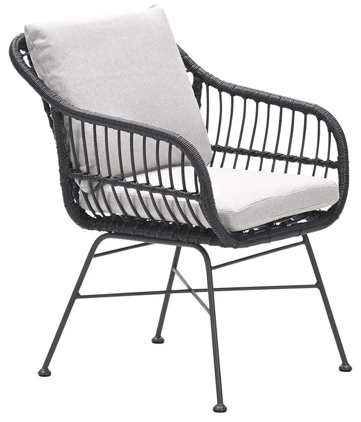 Garden Impressions Lucas tuinset zwart 5-delig - Rimini tuintafel 80x80 cm