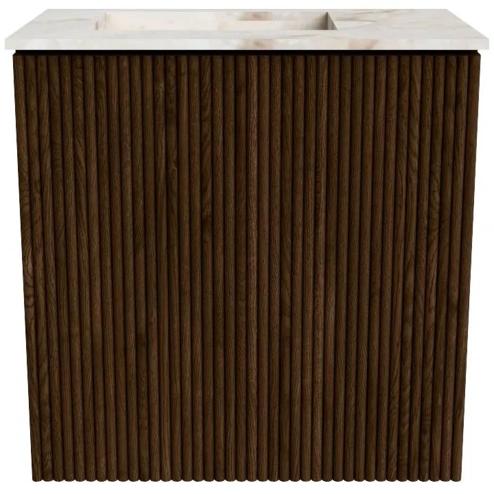 Mondiaz Joya DLux 40cm toiletmeubel walnut met wastafel faye links zonder kraangat frappe