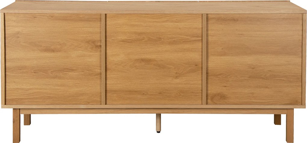 Eiken Dressoir Met 3D Vormen - 160x40x75cm.
