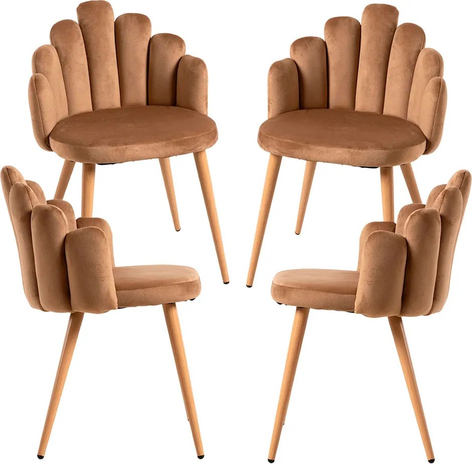 Set 4 Hand Fluwelen Stoelen