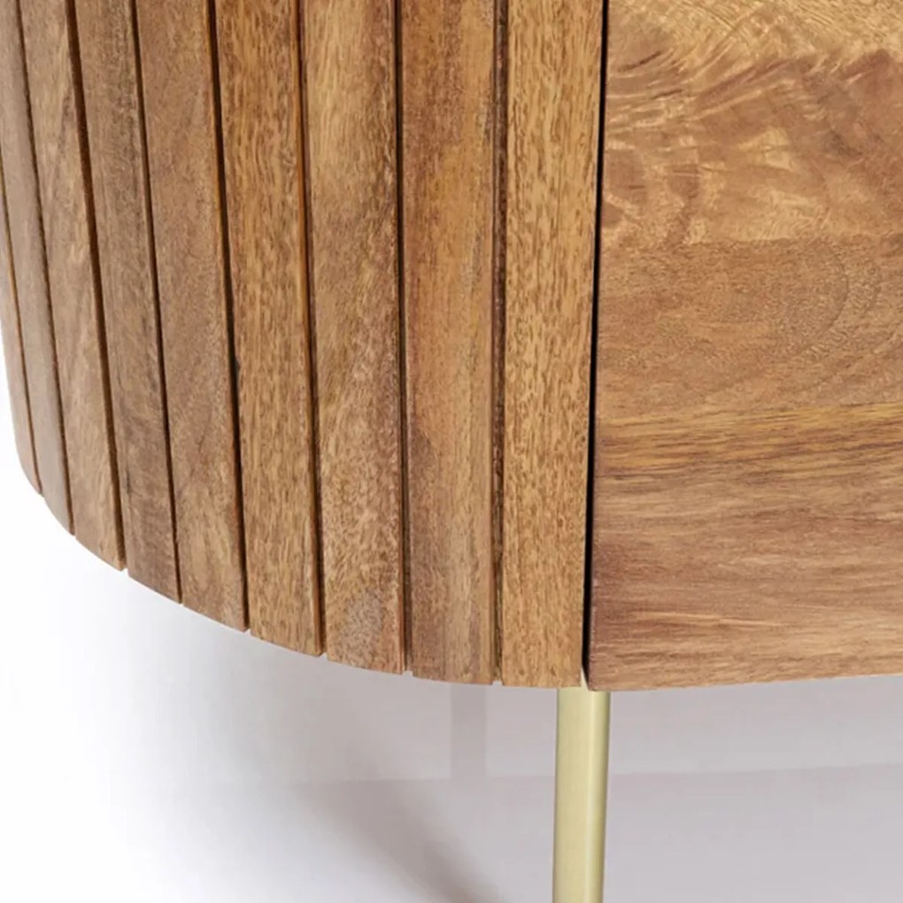 Ovale Buffetkast Mangohout - 100x42x145cm.