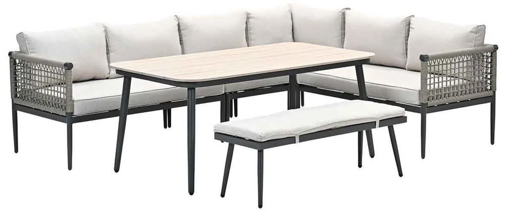 Garden Impressions Burela lounge dining set 6-delig rechts - taupe