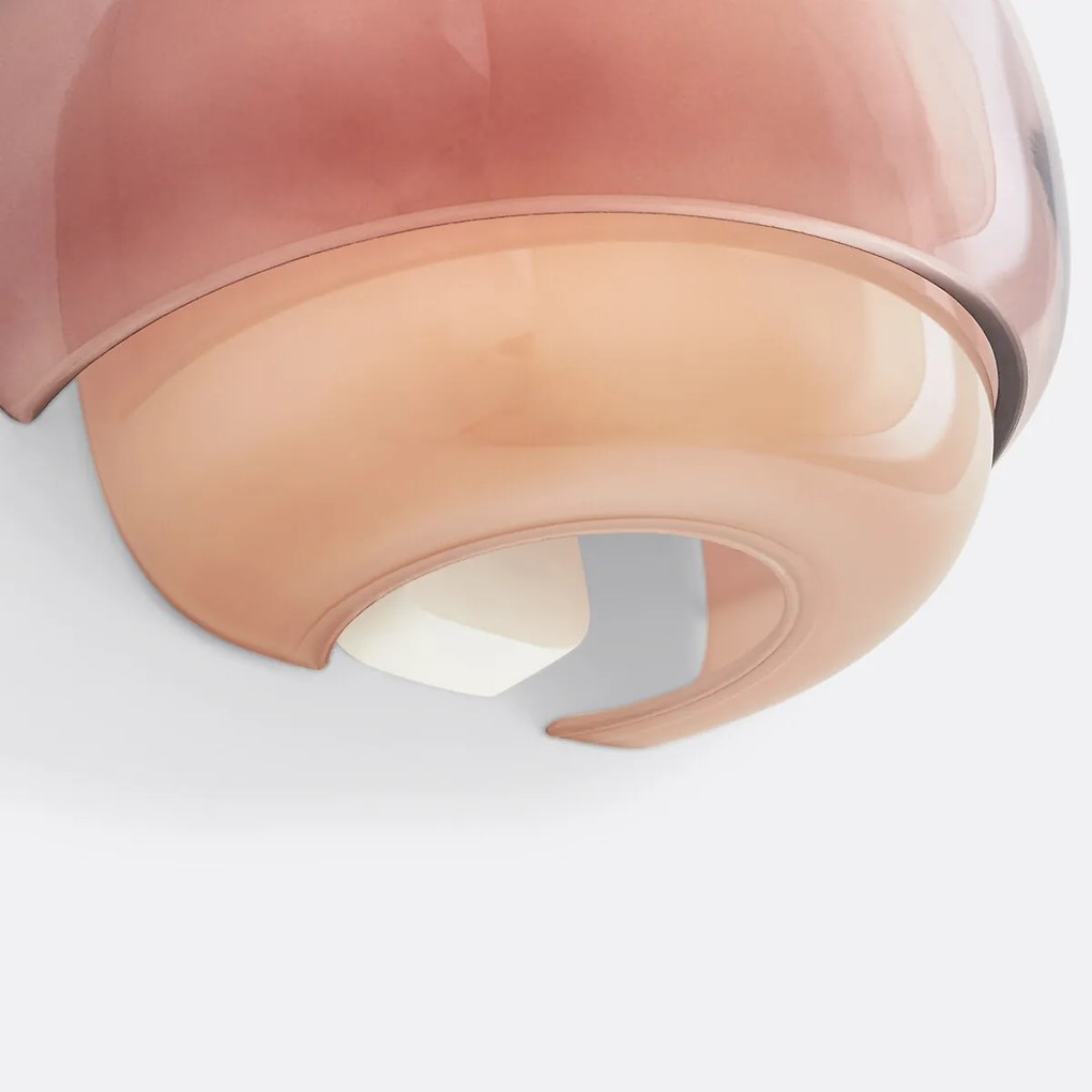 Wandlamp in gekleurd glas, Kinoko