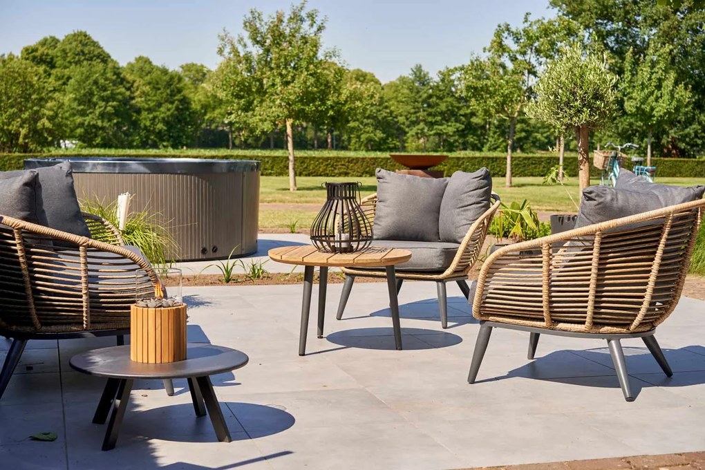 Stoel en Bank Loungeset 5 personen Wicker Taupe  Coco Coco Leonardo