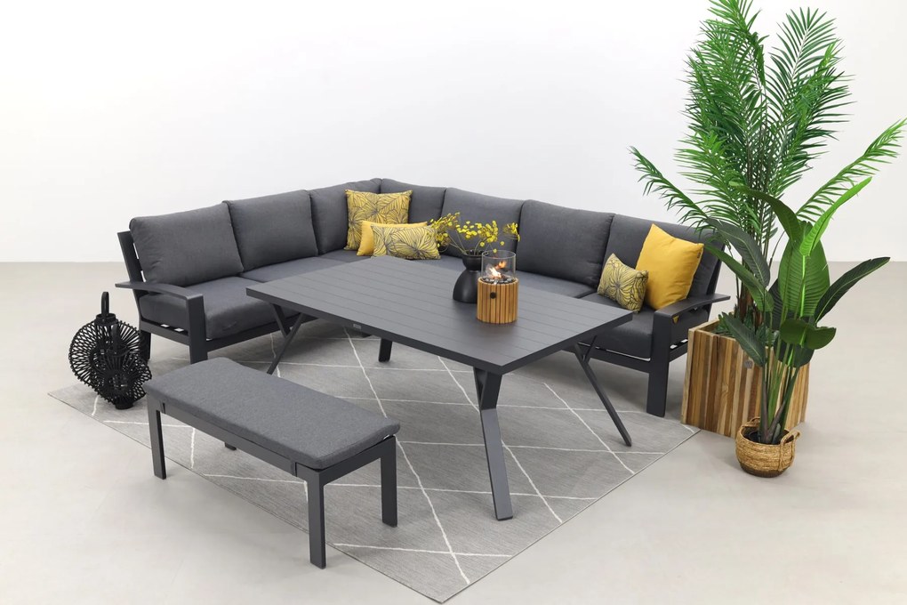 Rondo lounge diningset – Carbon black/mystic grey