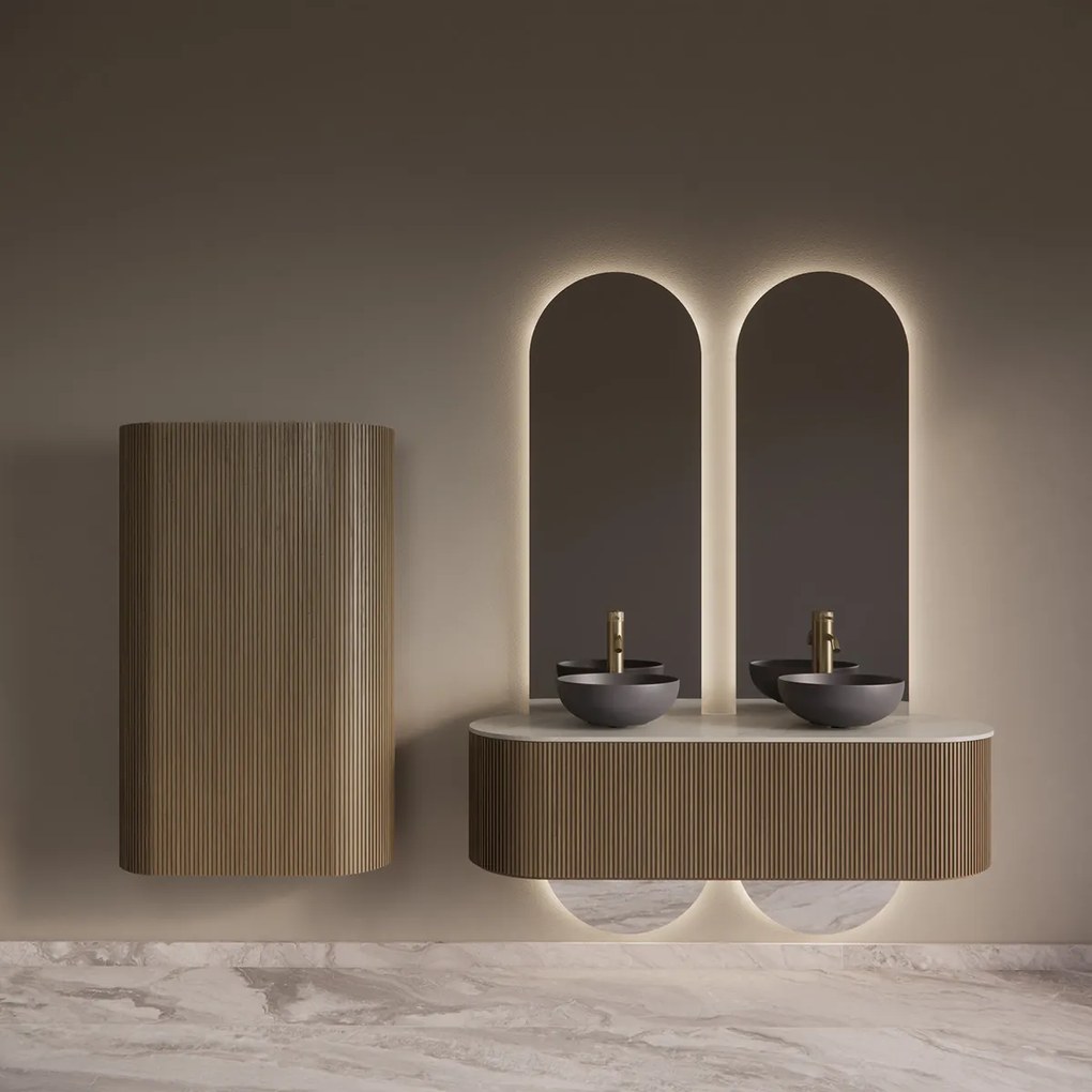 Gliss Design Selene spiegel tweedelig ovaal 40x165cm met handsensor