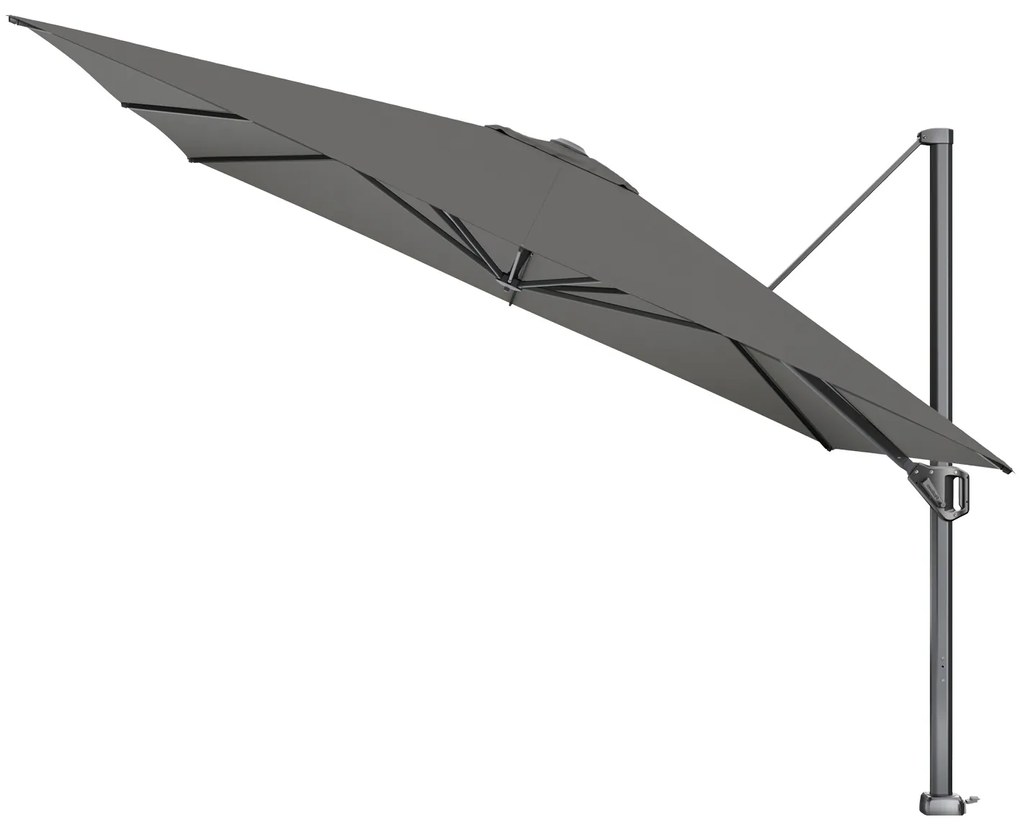 Platinum Challenger Telescope Zweefparasol premium - 3,5x3,5 - Manhattan grey met ingraafvoet en hoes