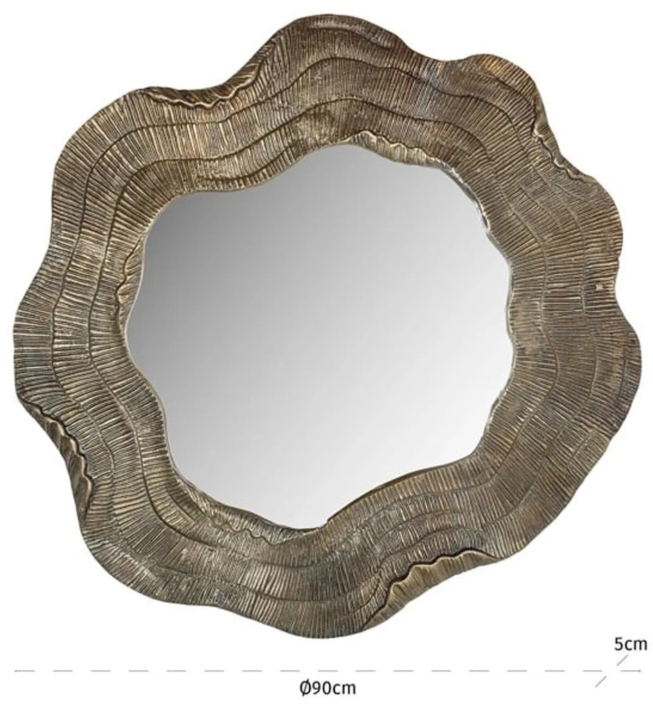 Richmond Interiors Elia Design Spiegel Aluminium Goud - 90x90cm